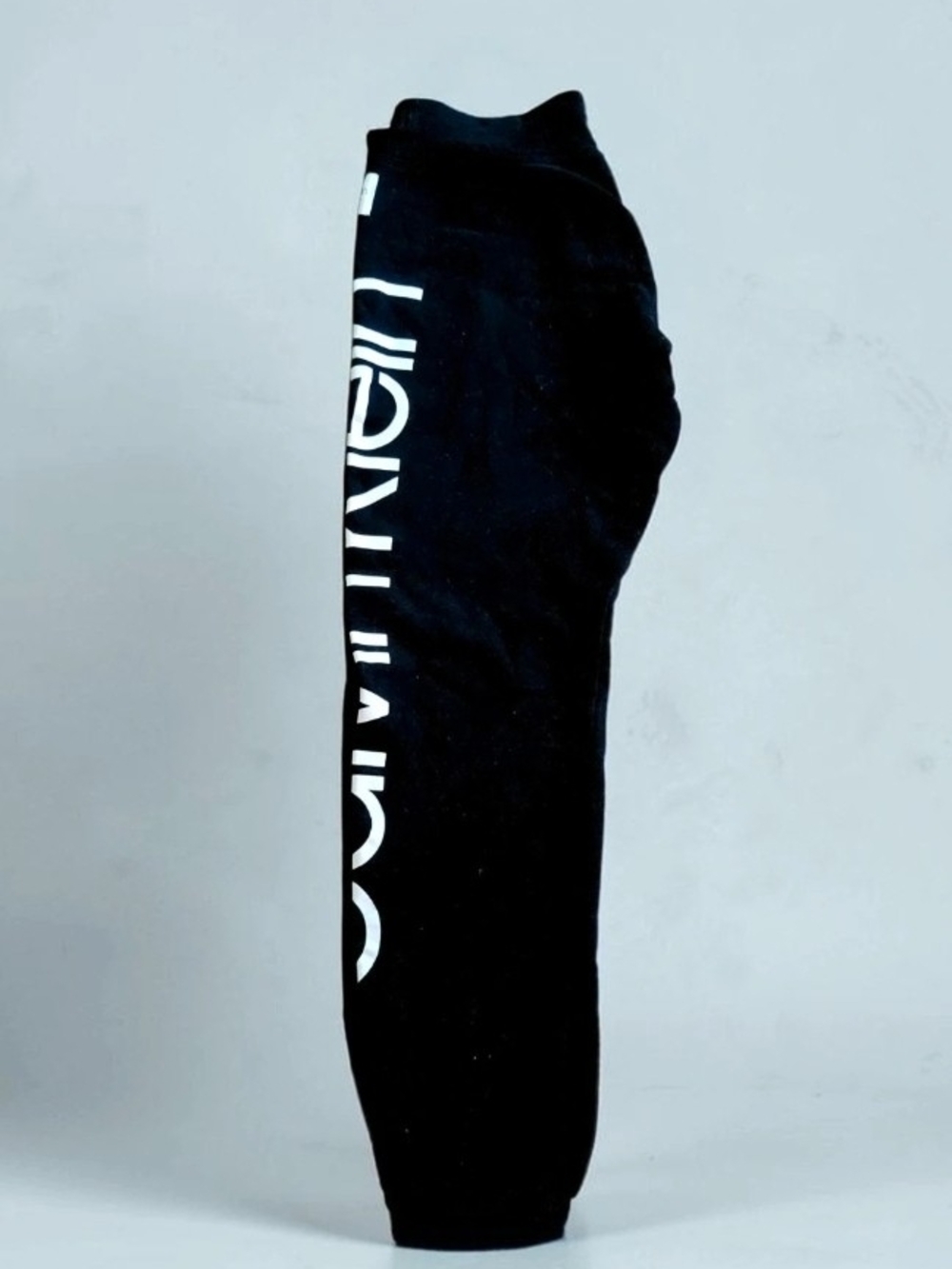 Calvin Klein Black Joggers with Vertical White Logo Womens Small